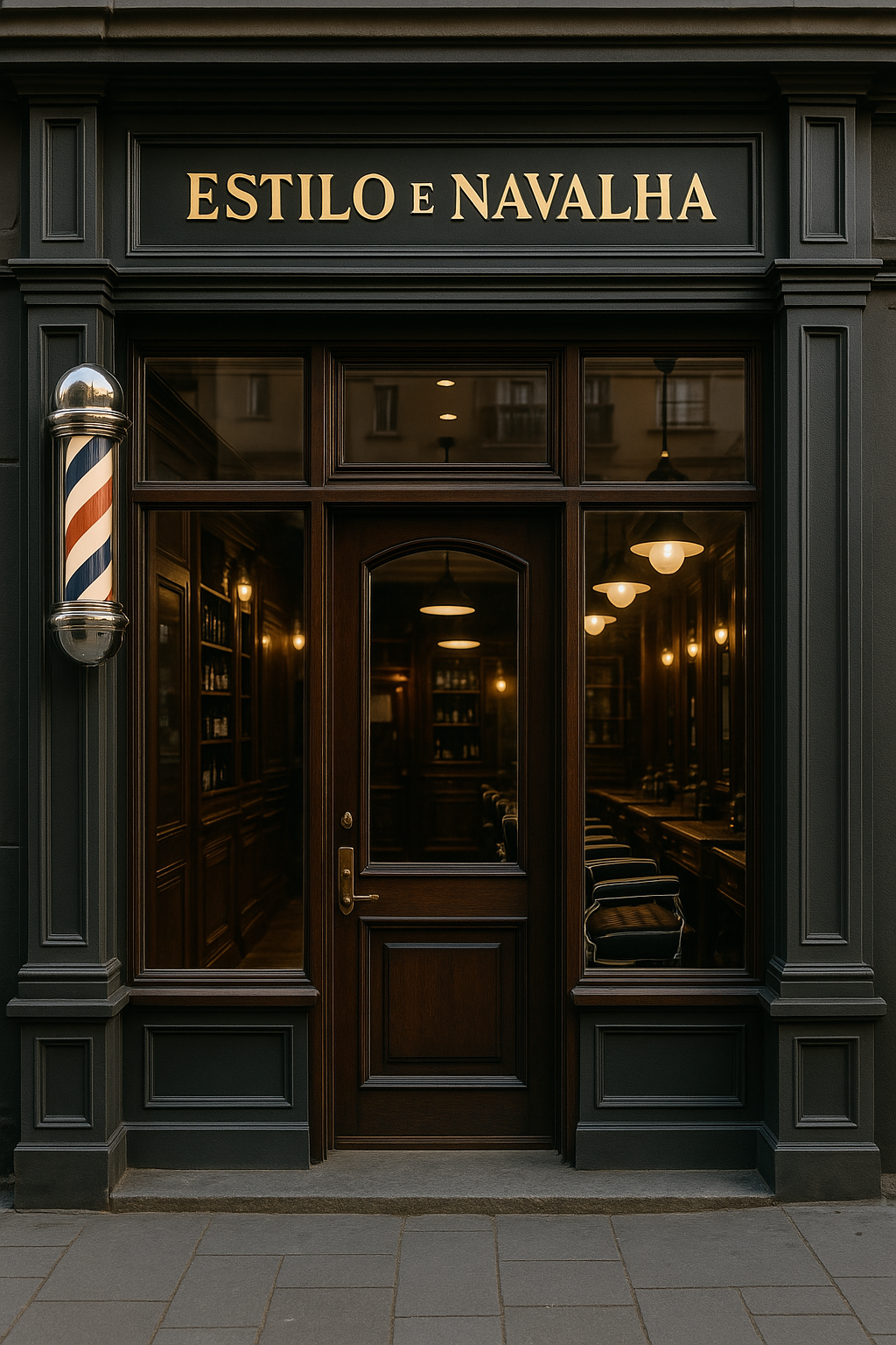 Fachada da Barbearia Estilo & Navalha