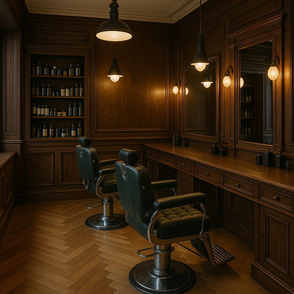 Interior da Barbearia Estilo & Navalha